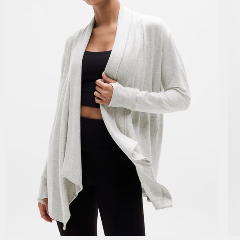 Athleta Women's Gray Pranayama Wrap Cardigan Modal Stretchy Loungewear